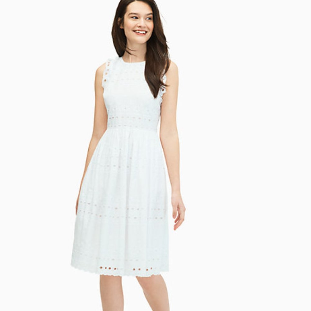 Kate Spade white eyelet sleeveless dress SZ 6